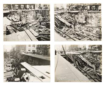 (NEW YORK CITY -- SUBWAY CONSTRUCTION.) Pierre Pullis. Group of 17 photographs by the chief photographer